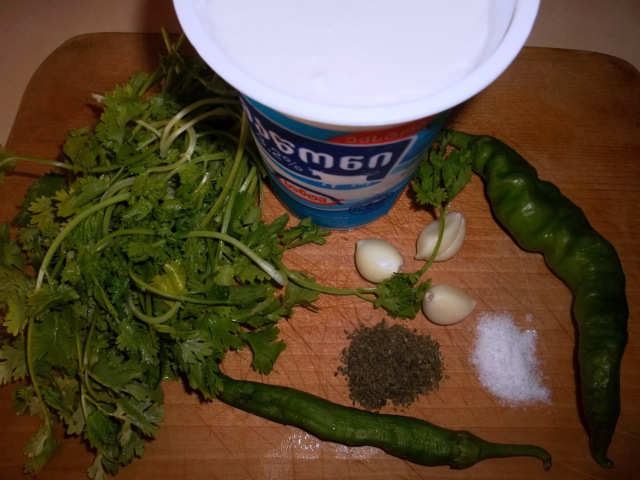 Ingredients for cold matsoni soup